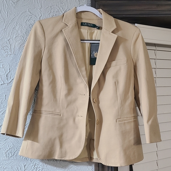 Lauren Ralph Lauren Pale Wheat Womens Blazer *NWT* - Picture 1 of 16